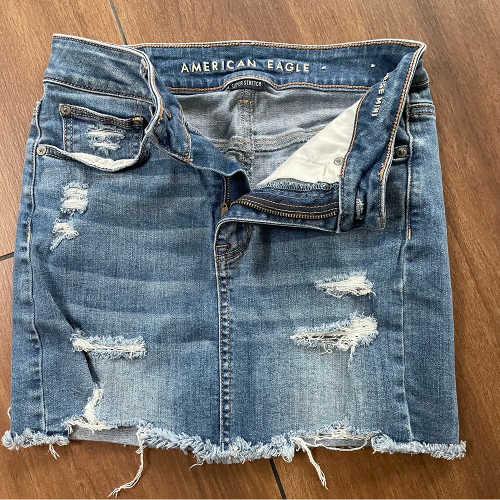 American Eagle denim mini skirt, size 2